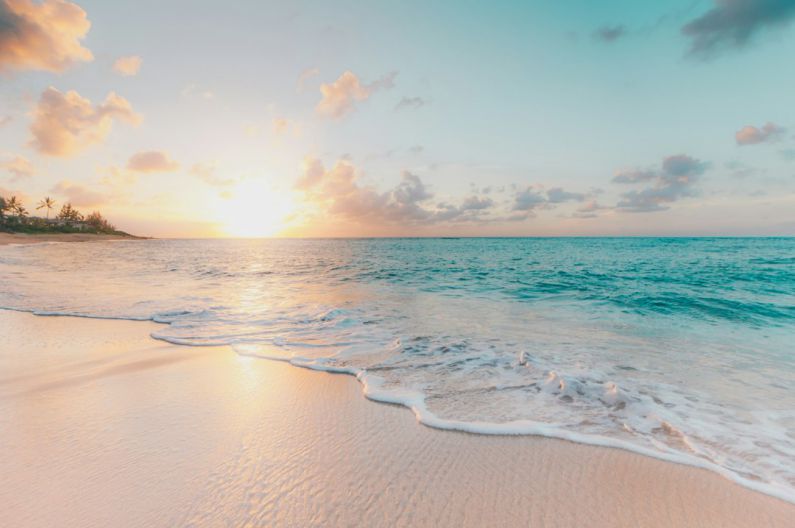 Healthy Travel - seashore during golden hour