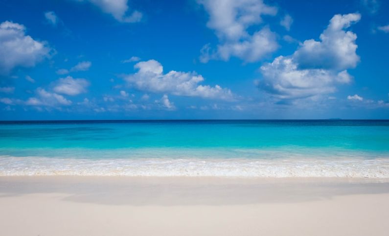 Beach Paradise - blue sea under blue sky and white clouds during daytime