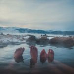 Hot Springs - brown stone on the ocean