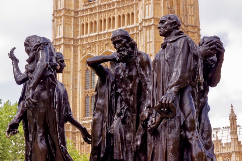 England Gardens - low angle photo of statues