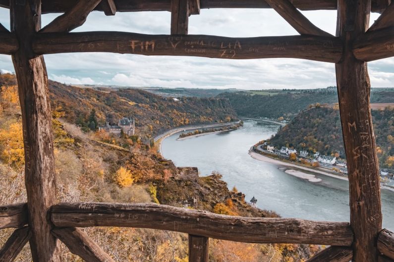 Wine Region - a view of a river from a wooden structure